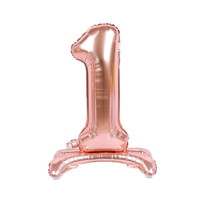 Realmax Standing Number 1 Foil Balloon Rose Gold (One Size) from B&Q