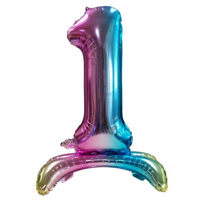 Realmax Standing Number 1 Rainbow Gradient Foil Balloon Multicoloured (One Size) from B&Q