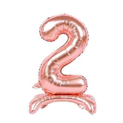 Realmax Standing Number 2 Foil Balloon Rose Gold (One Size) from B&Q