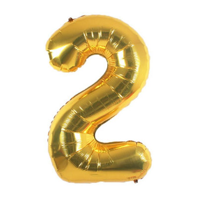 Realmax 2 Foil Balloon Gold (One Size) from B&Q