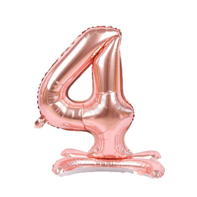 Realmax Standing Number 4 Foil Balloon Rose Gold (One Size) from B&Q
