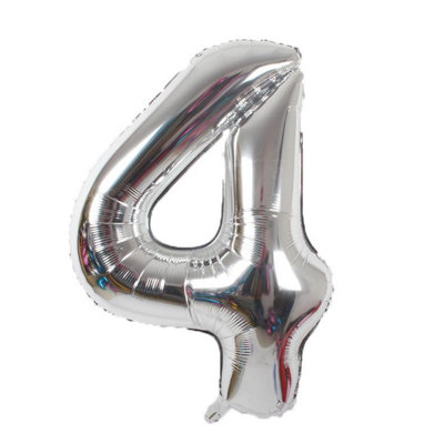 Realmax 4 Foil Balloon Silver (One Size) from B&Q