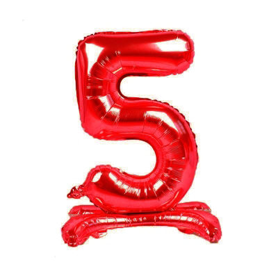 Realmax Standing Number 5 Foil Balloon Red (One Size) from B&Q