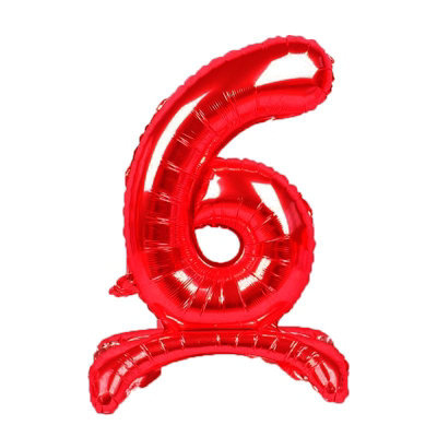 Realmax Standing Number 6 Foil Balloon Red (One Size) from B&Q