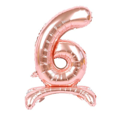 Realmax Standing Number 6 Foil Balloon Rose Gold (One Size) from B&Q