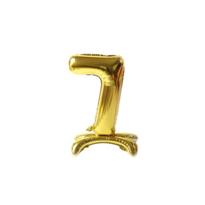 Realmax Standing Number 7 Foil Balloon Gold (One Size) from B&Q