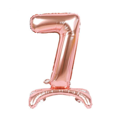Realmax Standing Number 7 Foil Balloon Rose Gold (One Size) from B&Q