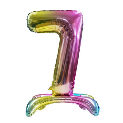 Realmax Standing Number 7 Rainbow Gradient Foil Balloon Multicoloured (One Size) from B&Q