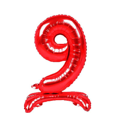Realmax Standing Number 9 Foil Balloon Red (One Size) from B&Q
