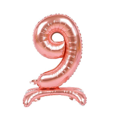 Realmax Standing Number 9 Foil Balloon Rose Gold (One Size) from B&Q