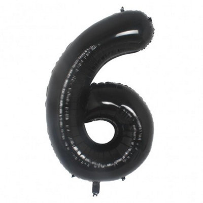 Realmax Number 6 Foil Balloon Black (One Size) from B&Q