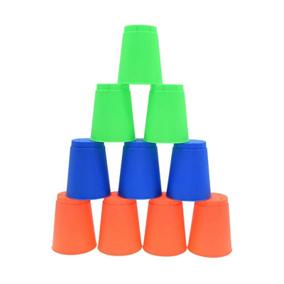  - Pre-Sport Stacking Cups (Pack Of 12) Blue/green/orange (One Size)