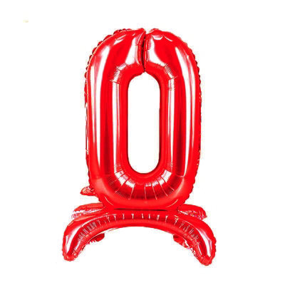 Realmax Standing Number 0 Foil Balloon Red (One Size) from B&Q