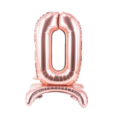 Realmax Standing Number 0 Foil Balloon Rose Gold (One Size) from B&Q