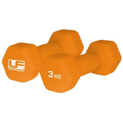 Urban Fitness Equipment Neoprene Hexagon Dumbell (Pack Of 2) Orange (3Kg) from B&Q