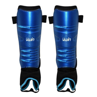  - Uwin Childrens/kids Hockey Shin Guards Royal Blue/black/aqua Blue (M)