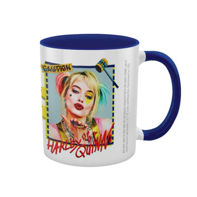  - Birds Of Prey Warning Harley Quinn Mug White/blue (One Size)