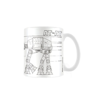 Star Wars White/Black At-At Sketch Mug (One ) 12Cm