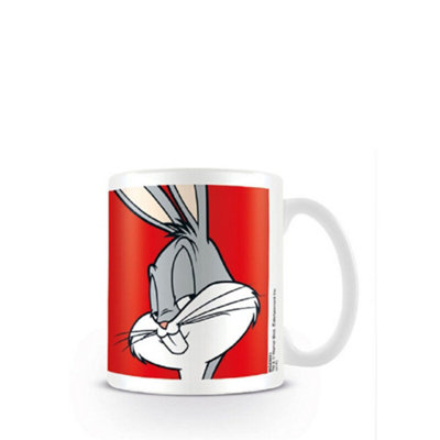 B&Q White/Red/Grey Looney Tunes Bugs Bunny Mug (One ) 12Cm