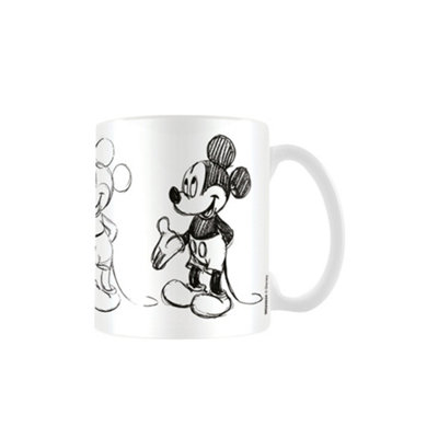 Disney Sketch Process Mickey Mouse Mug White/black (One Size) from B&Q