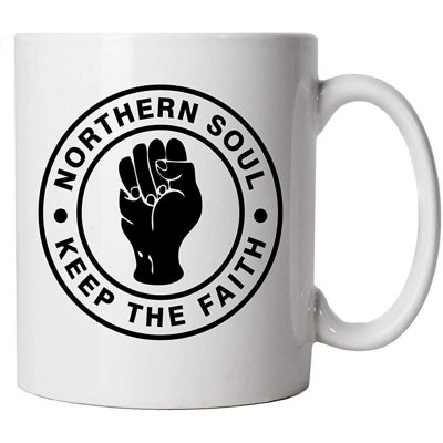 B&Q White/Black Northern Soul Logo Mug (One ) 12Cm