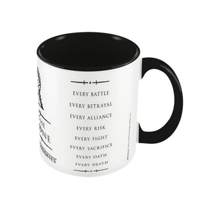 Game Of Thrones White/Black For The Throne Mug (One ) 12Cm