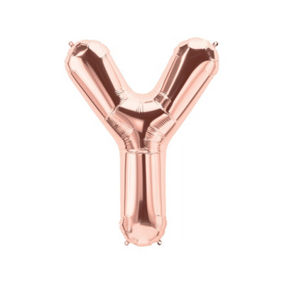Realmax Y Foil Balloon Rose Gold (One Size) from B&Q