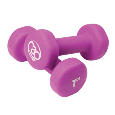 Fitness Mad Dumbell Set (Pack Of 2) Purple (1Kg) from B&Q