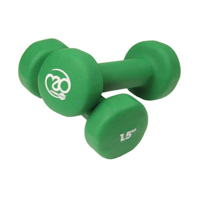Fitness Mad Dumbell Set (Pack Of 2) Green (1.5Kg) from B&Q