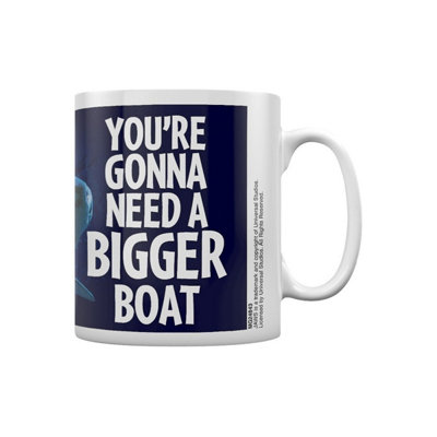 Jaws Bigger Boat Mug Blue/white (One Size) from B&Q