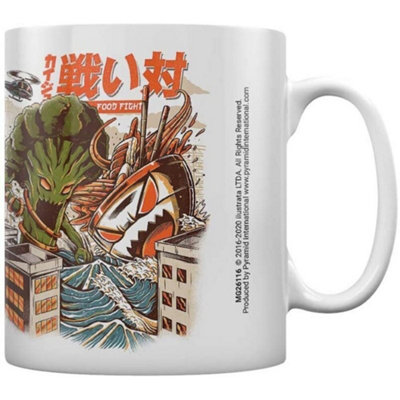 B&Q White Ilustrata Food Fight Mug (One ) 12Cm