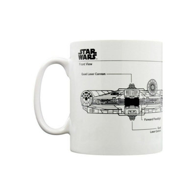 Star Wars White/Black Millennium Falcon Sketch Mug (One ) 12Cm
