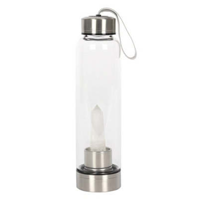 Something Different Quartz Water Bottle Clear/steel Grey (One Size) from B&Q