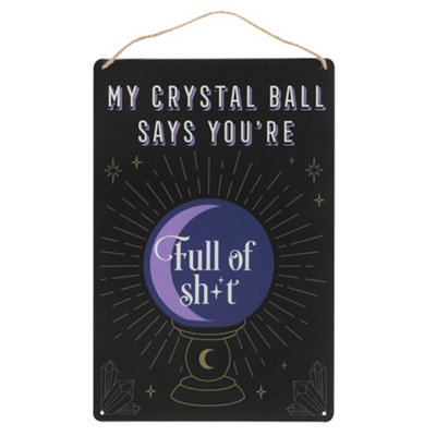 Something Different My Crystal Ball Says... Metal Door Sign - Black/Purple - Image 3