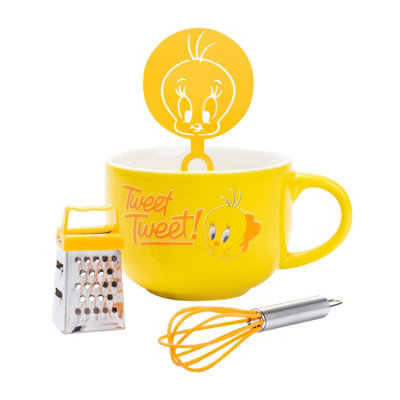 Looney Tunes Tweety Mug And Stencil Set Yellow (One Size) from B&Q