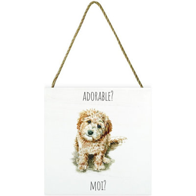 Louise Nisbet Wooden Labradoodle Plaque White/beige (One Size) from B&Q