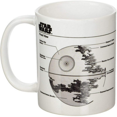 Star Wars White/Black/Grey Death Star Sketch Mug (One ) 12Cm