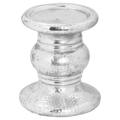 Hill Interiors Ceramic Candle Holder Silver (24Cm X 21Cm X 21Cm) from B&Q