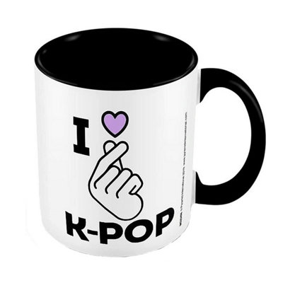 B&Q White/Black Pyramid International I Love K-Pop Mug (One ) 12Cm