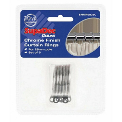  - Woodside Curtain Rings (Pack Of 6) Silver (28mm)