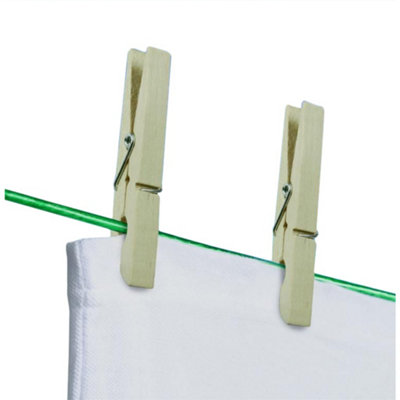  - Supahome Deluxe Wooden Clothes Peg (Pack Of 36) Cream (One Size)