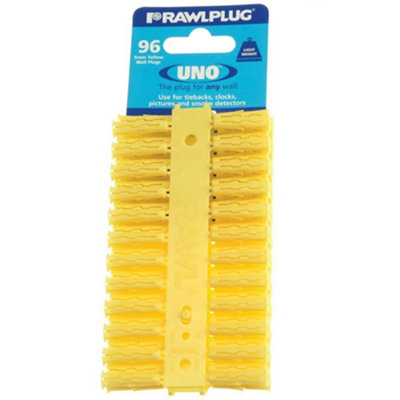 B&Q -  Universal Wall Plug (Pack Of 96) Yellow (24mm X 5mm)