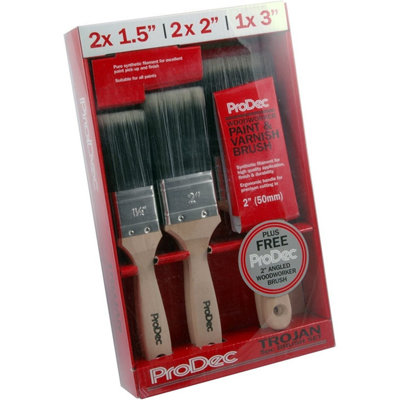 Prodec Trojan Paint Brush Set (Pack Of 6) Beige/black (One Size) from B&Q