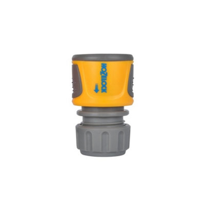 B&Q -  Standard Hose End Connector (Pack Of 2) Grey/yellow (0.5In)