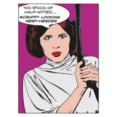 Star Wars Scruffy Looking Nerf-Herder Canvas Print Pink/white/black (80Cm X 60Cm)