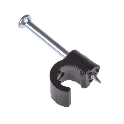 Supalec Round Cable Clips (Pack Of 100) Black (6mm) from B&Q
