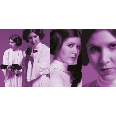 Star Wars Pose Princess Leia Canvas Print Pink (100Cm X 50Cm)