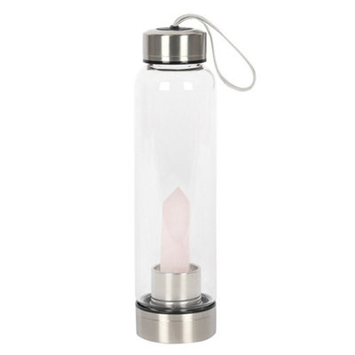  - Something Different Rose Quartz Gl Water Bottle Transparent (One Size)