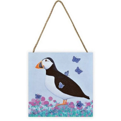  - Ailsa Black Puffs Of Blue Wooden Plaque Multicoloured (One Size)