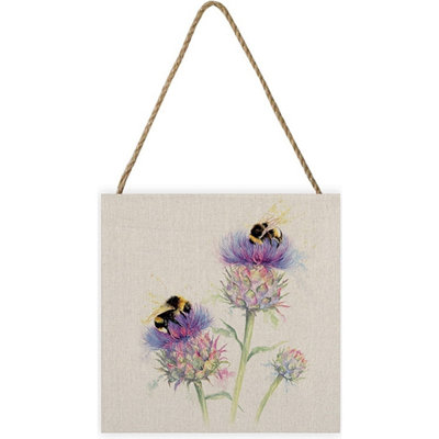 Jane Bannon Busy Bees Wooden Plaque Multicoloured (One Size) from B&Q